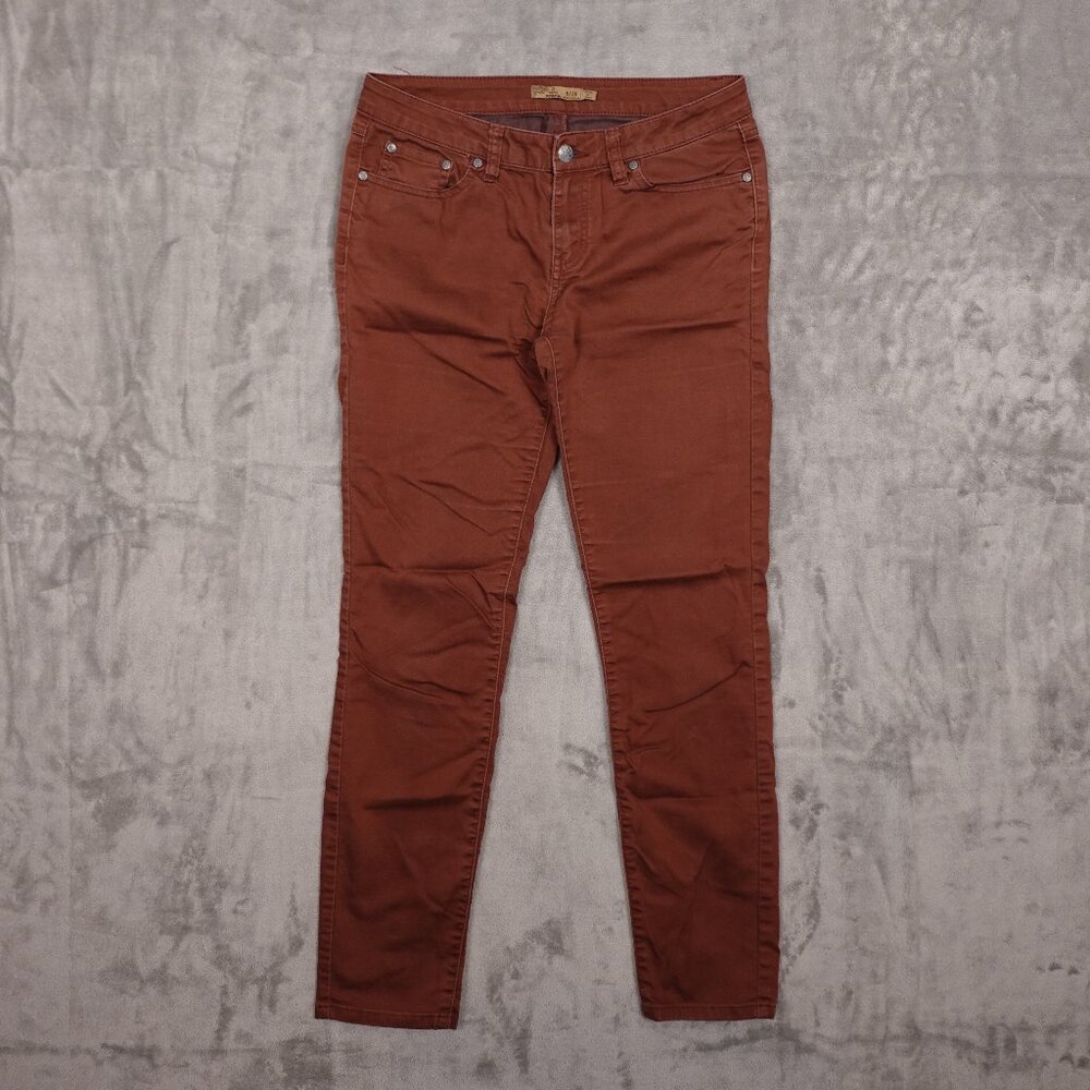 Prana jeans mid rise skinny fit women's 6/28 reddish brown hiking outdoors‎